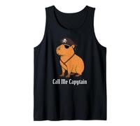 Capybara Call Me Capytain Pirata Animal Lover Niños Niñas Niño Camiseta sin Mangas