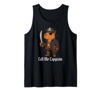 Capybara Call Me Capytain Pirata Animal Lover Niños Niñas Niño Camiseta sin Mangas