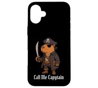 Capybara Call Me Capytain Pirata Animal Lover Niños Niñas Niño Carcasa para iPhone 16 Plus