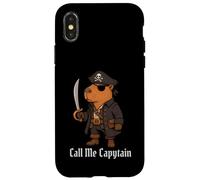 Capybara Call Me Capytain Pirata Animal Lover Niños Niñas Niño Carcasa para iPhone X/XS