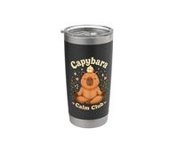 Capybara Calm Club Lindo Meditando Animal Zen Vaso térmico de acero inoxidable de doble pared