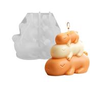 Capybara Candle Molds - Funny Silicone Easy Release Casting Mold for Wax Resin Soap Use | Stacked Animal Shape Baking Form, DIY Clay Epoxy Fondant Cake Decor Craft Tool
