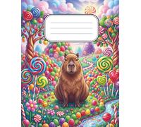 Capybara Candyland Composition Notebook: Wide Ruled 110 Page Journal for Kids, School Notes, Creative Writing, Homework, and Sweet Everyday Fun