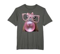 Capybara Cara Comer Goma De Mascar Y Hace Una Burbuja Capibara Mujeres Camiseta