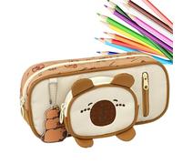Capybara Case, Pencil Holder, 3D Cute Animal Pouch with Large Capacity 8,66 x 4,33 x 2,36 pulgadas for Stationery, Makeup, Desk, Classroom, Office, Teen Girls Boys, Zipper Compartment Organizer Daily