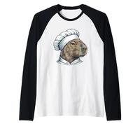 Capybara Chef Cocina Gráfico De Dibujos Camiseta Manga Raglan