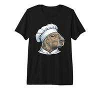 Capybara Chef Cocina Gráfico De Dibujos Camiseta Premium