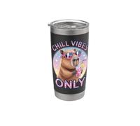 Capybara Chill Vibes Solo Vacaciones de Verano Bebidas en la Playa Vaso térmico de acero inoxidable de doble pared