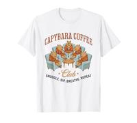 Capybara Coffee Club Cozy Chill Amante del café Humor Divertido Camiseta