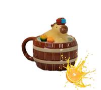 Capybara Coffee Mug - Cute Animal Ceramic | Adorable Cartoon Style Beverage Cup With Matching Lid, 450ml Large Volume Drinkware, Decorative Funny For Morning Routine Home Office Table Use Gift Idea