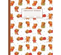 Capybara Composition Notebook: A Joyful Christmas Design with Adorable Capybaras - Wide Ruled 7.5 x 9.25 Inches 110 Pages
