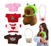 Capybara con Ropa | 230 g de Animal en Capybara Plush con Ropa | Sweet Capybara Toy Toy to Vest - Disfraz de Capybara, Que se ve en Animales para el cumpleaños
