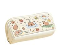 Capybara Crayer Case - 8.66x3.94x1.97 In Double Zipper Stationery Pouch, Organizador de escritorio en suave, interior de diseño animal lindo | Almacenamiento funcional divertido para bolsas, As Image