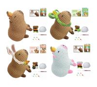 Capybara Crochet Kit - Crochet Animal Figure, DIY Plush Toy, Handcraft Yarn Project, Amigurumi Doll Making, Knitting Accessories, Creative Soft Toy, Craft Kit For Beginners, Kids And Adults, Fun