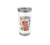 Capybara Cumpleaños, Cappy Birthday To Me, Todays My Birthday Vaso térmico de acero inoxidable de doble pared