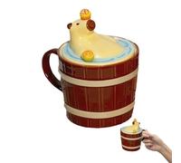Capybara Cup, Funny Lover Coffee Mug, 11oz/15oz Ceramic Cartoon Animal with Bathing Capybara Design, Adorable Gift Idea, Cute Tea Cups for Home, Kitchen, Restaurants, Hot and Cold Drinks Use