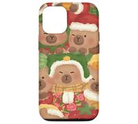 Capybara Cute Kawaii Capybaras Invierno Navidad Acuarela Carcasa para iPhone 12/12 Pro