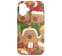 Capybara Cute Kawaii Capybaras Invierno Navidad Acuarela Carcasa para iPhone 16