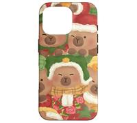 Capybara Cute Kawaii Capybaras Invierno Navidad Acuarela Carcasa para iPhone 16 Pro