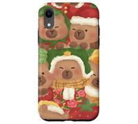 Capybara Cute Kawaii Capybaras Invierno Navidad Acuarela Carcasa para iPhone XR