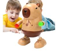 Capybara Dancing Toy - Electric Musical Animal, Cartoon Learning Toy | Battery Powered Body Shaking Design With Lights Sounds, Interactive Educational Play Accessory For Kids Children Boys Girls Fun E