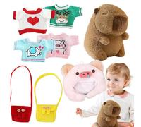 Capybara de Felpa, Capybara de Felpa, abrazando la Almohada de - Juguetes en 9.84 Pulgadas con Ropa y Accesorios, Almohada para la decoración
