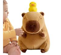 Capybara de felpa - Composición textil de felpa de tacto suave con una expresión ilustrada encantadora, alternativa a una almohada cómoda, adorable elemento ornamental interior, ocio