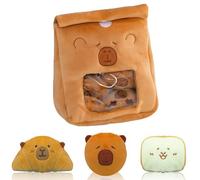Capybara de Peluche - Monedero Suave de para niños, con 3 Bebés Lindos Bolsa de Capybara, Adolescentes y Adultos, Monedero portátil para Viajes, para Jugar a la Hora de Dormir