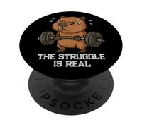 Capybara Deadlift Struggle Is Real Lifting Gymrats Hombres Mujeres PopSockets PopGrip Adhesivo
