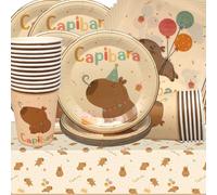Capybara Decoracion Cumpleaños para Niños,Doyomtoy Vajilla de Cumpleaños Capybara Decoraciones de Cumpleaño Platos Tazas Servilletas de Fiesta para Baby Shower Cumpleaño 20 invitados