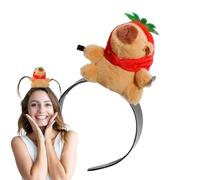 Capybara diadema lindo animal divertido diadema de felpa capybara diadema antideslizante capybara lavado facial aro de pelo de animales diadema lisa animal de peluche lindo animal diadema capy