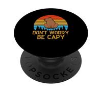 Capybara Divertida Retro Don't Worry Be Capy PopSockets PopGrip Adhesivo