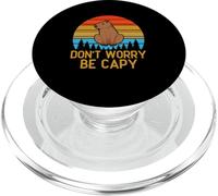 Capybara Divertida Retro Don't Worry Be Capy PopSockets PopGrip para MagSafe