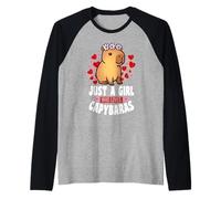 Capybara divertido solo una chica que ama a Capybaras para Camiseta Manga Raglan