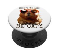 Capybara Don't Worry Be Capy Capybara Amante de los Roedores PopSockets PopGrip Adhesivo