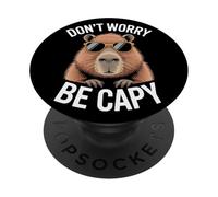 Capybara Don't Worry Be Capy Capybara Amante de los Roedores PopSockets PopGrip Adhesivo