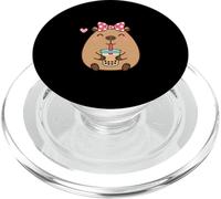 Capybara Drink Bubble Tea Girls Coquette Bow Kawaii Anime PopSockets PopGrip para MagSafe