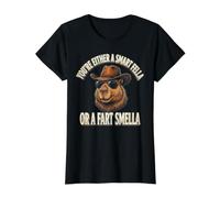 Capybara Eres un Tipo Inteligente o un Olor a Pedo Divertido Camiseta gráfica económica, Mujer, Negro, XL