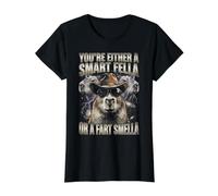 Capybara Eres un Tipo Inteligente o un Vaquero de Pedo Smella Camiseta gráfica económica, Mujer, Negro, L