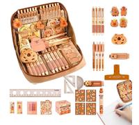 Capybara Estuche de lápices con papelería incluida, Estuche de lápices Capybara con compartimentos, Estuche de lápices estético para niñas, Conjunto de papelería escolar para niños y niñas, Upgraded