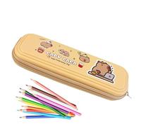 Capybara - Estuche para lápices de dibujos animados, estuche de gran capacidad, almacenamiento de lápices estilo Capybara para bocetos al aire libre, cosméticos y amantes de los animales, café, Refer