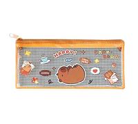 Capybara Estuche para lápices de PVC transparente con cremallera grande de una sola capa Estuche portátil lindo papel de carta portátil estuche para lápices estuche para lápices estuche escolar