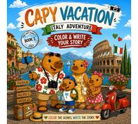 Capybara Family Vacation in Italy A Funny Coloring Book for Kids | 25 Cute Vacation Adventures to Color: 25 adorable capybara family scenes full of ... adventures. Perfect for children ages 4-8.