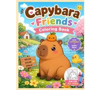 Capybara Friends Coloring Book: Cute and Simple Designs of the World's Friendliest Animal for Kids and Toddlers, Bold and Easy Coloring Pages for Ages 4-8