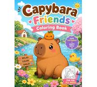 Capybara Friends Coloring Book: Cute and Simple Designs of the World's Friendliest Animal for Kids and Toddlers, Bold and Easy Coloring Pages for Ages 4-8