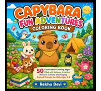 Capybara Fun Adventures Coloring Book: 50 Cute Kawaii Coloring Pages Filled with Outdoor Activities, Nature Scenes and Happy Animal Friends for Kids Ages 4-8 (Creative Adventures for Kids)