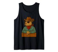 Capybara Gafas de Sol Sombrero Cowboy Country Texas Rodeo Western Camiseta sin Mangas