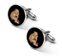 Capybara - Gemelos personalizados con sushi para hombre, diseño clásico, para negocios, boda, camisa, gemelos, regalos, 0.7 pulgadas y 0.8 pulgadas, Estilo:, 1.7cm