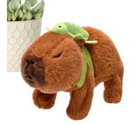 Capybara genérico de peluche para caminar - terciopelo suave 15 x 8 x 13 cm | animal eléctrico con mochila tortuga | juguete interactivo animado para a partir de 3 años, objeto de despertar divertido