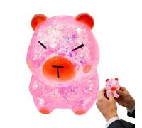 Capybara Glitter Stress Toy - Sensory Squeeze Animal Fidget for Kids Teens Adults Students Workers Home School Office Party Favors | Slow Rising Glitter Foam with Cute Capybara Shape, Portable Calming